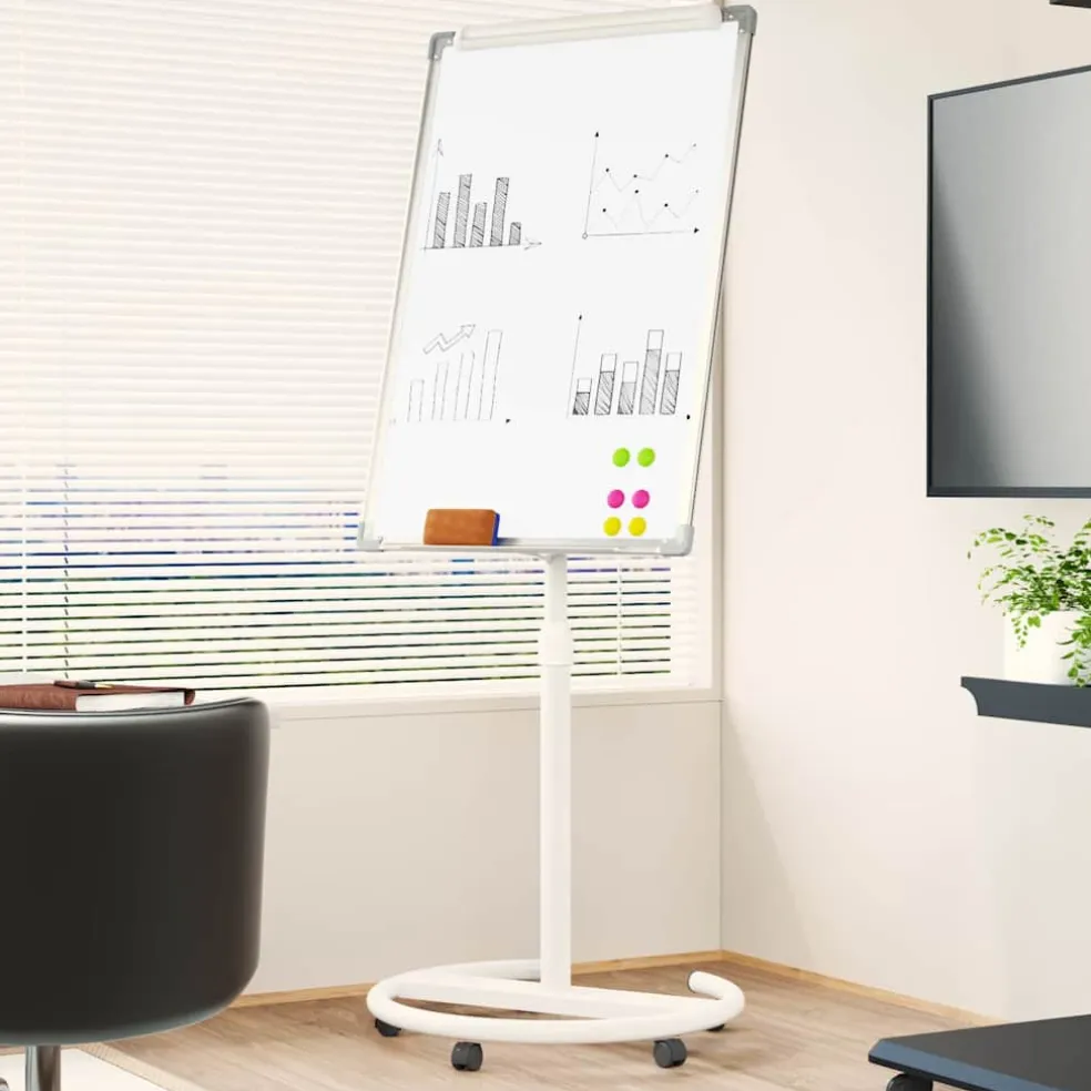 vidaXL Magnetisch whiteboard Grijs en Wit 62 x 62,5 x 197 cm EPS