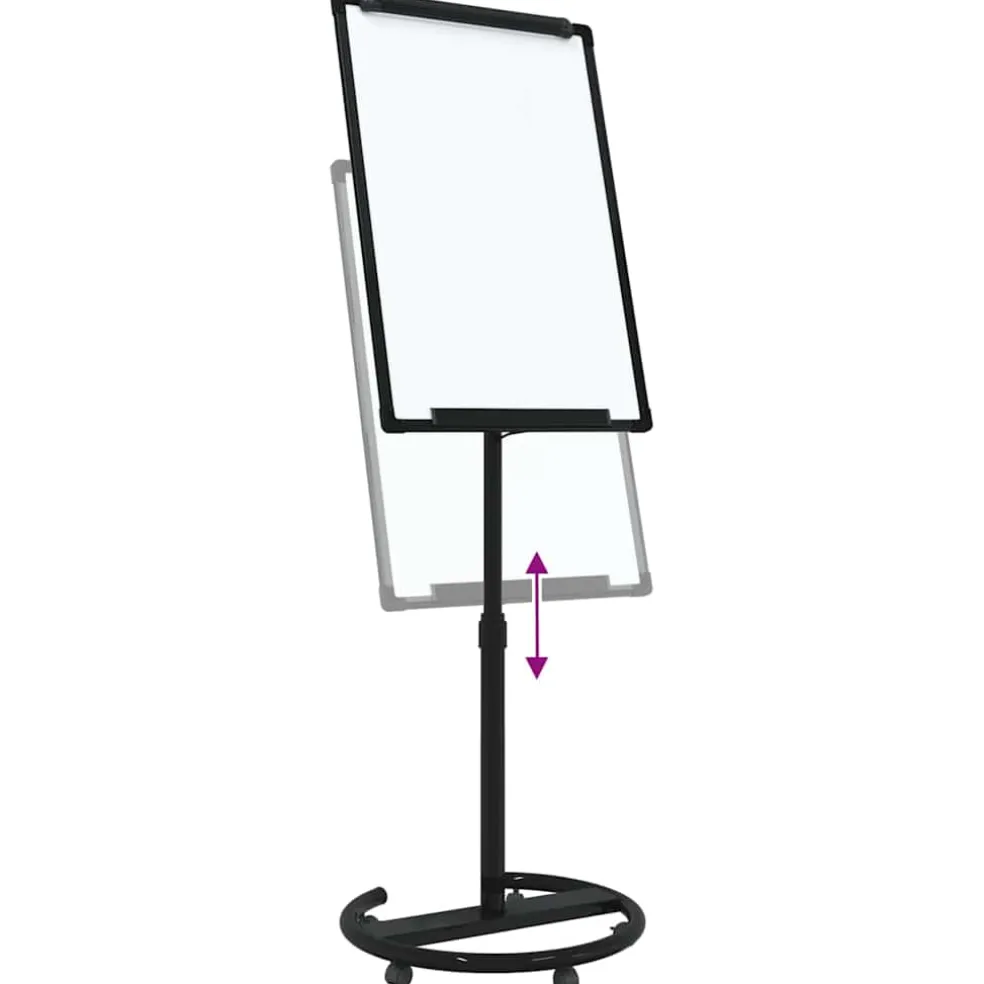 vidaXL Magnetisch whiteboard Zwart en Wit 62 x 62,5 x 197 cm EPS