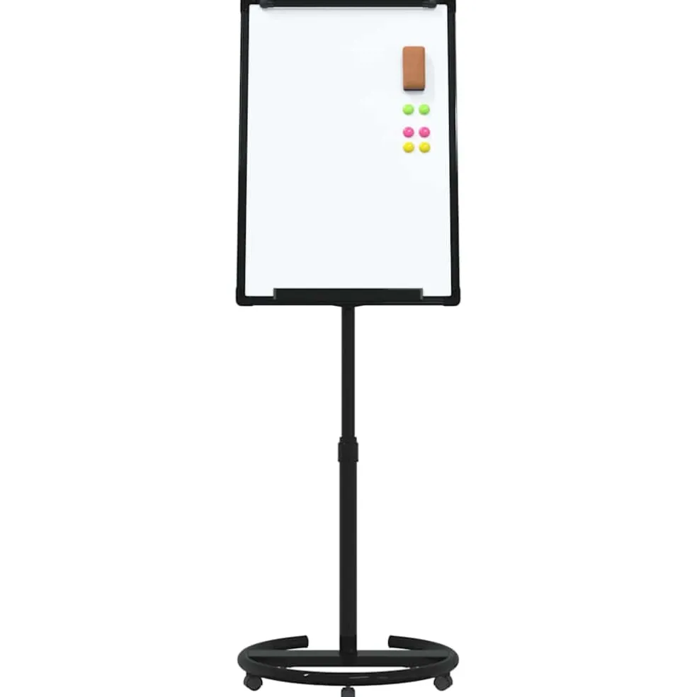 vidaXL Magnetisch whiteboard Zwart en Wit 62 x 62,5 x 197 cm EPS