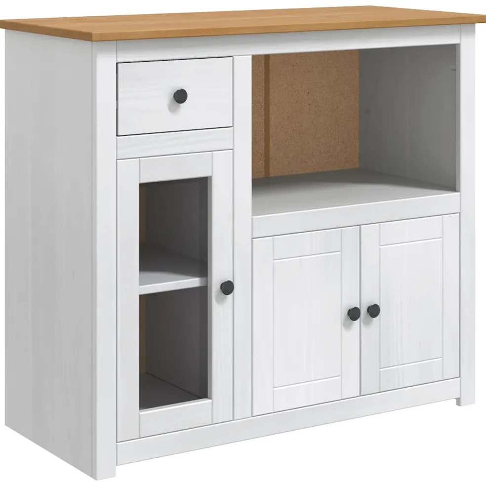 VidaXL Magnetron Dressoir PANAMA Wit en Honing Was 99.5 x 44 x 86.5 cm