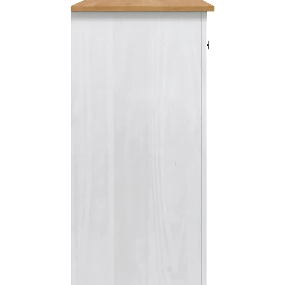 VidaXL Magnetron Dressoir PANAMA Wit en Honing Was 99.5 x 44 x 86.5 cm