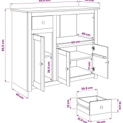 VidaXL Magnetron Dressoir PANAMA Honing Wax 99.5 x 44 x 86.5 cm