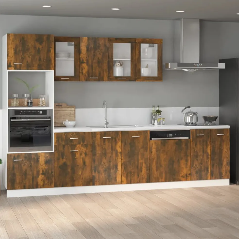 vidaXL Magnetronkast Lyon 60x57x207 cm bewerkt hout gerookt eiken