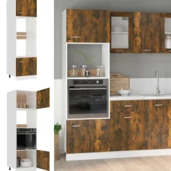 vidaXL Magnetronkast Lyon 60x57x207 cm bewerkt hout gerookt eiken