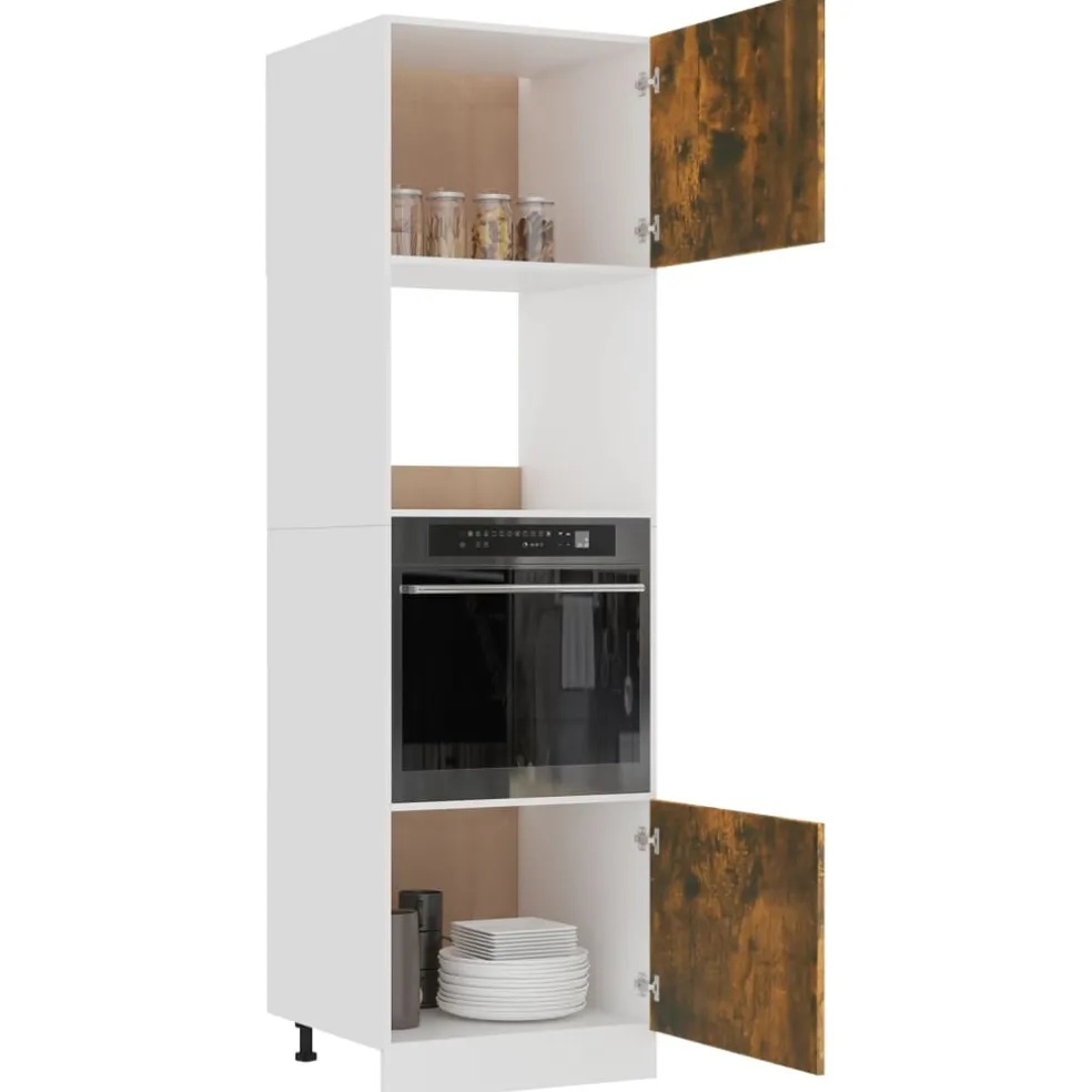 vidaXL Magnetronkast Lyon 60x57x207 cm bewerkt hout gerookt eiken