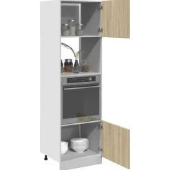 vidaXL Magnetronkast Lyon 60x57x207 cm bewerkt hout sonoma eikenkleurig