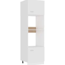 vidaXL Magnetronkast Lyon 60x57x207 cm bewerkt hout wit
