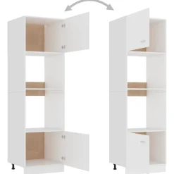 vidaXL Magnetronkast Lyon 60x57x207 cm bewerkt hout wit
