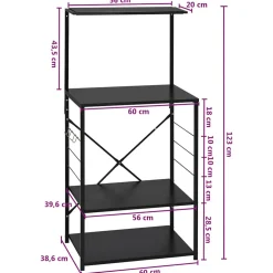 vidaXL Magnetronkast 60x39,6x123 cm bewerkt hout zwart