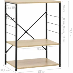 vidaXL Magnetronkast 60x39,6x79,5 cm bewerkt hout zwart en eikenkleur