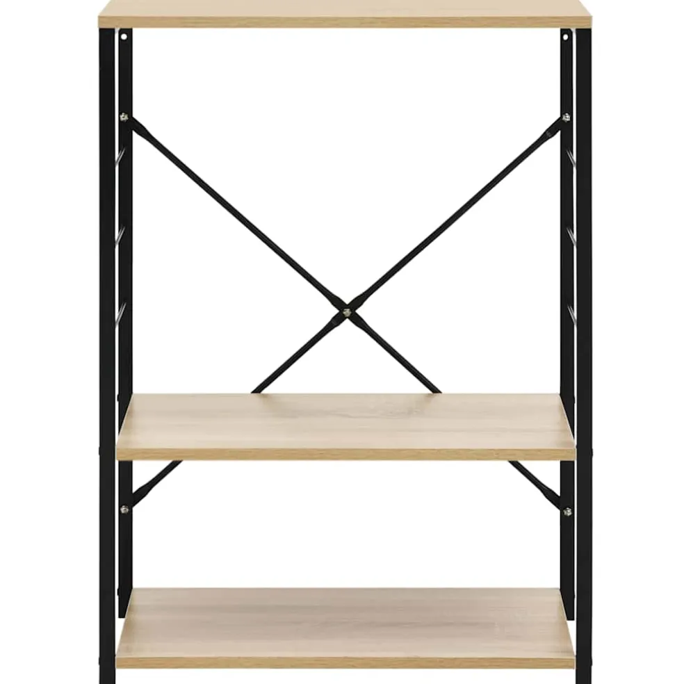 vidaXL Magnetronkast 60x39,6x79,5 cm bewerkt hout zwart en eikenkleur