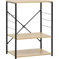 vidaXL Magnetronkast 60x39,6x79,5 cm bewerkt hout zwart en eikenkleur
