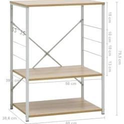 vidaXL Magnetronkast 60x39,6x79,5 cm bewerkt hout wit en eikenkleurig