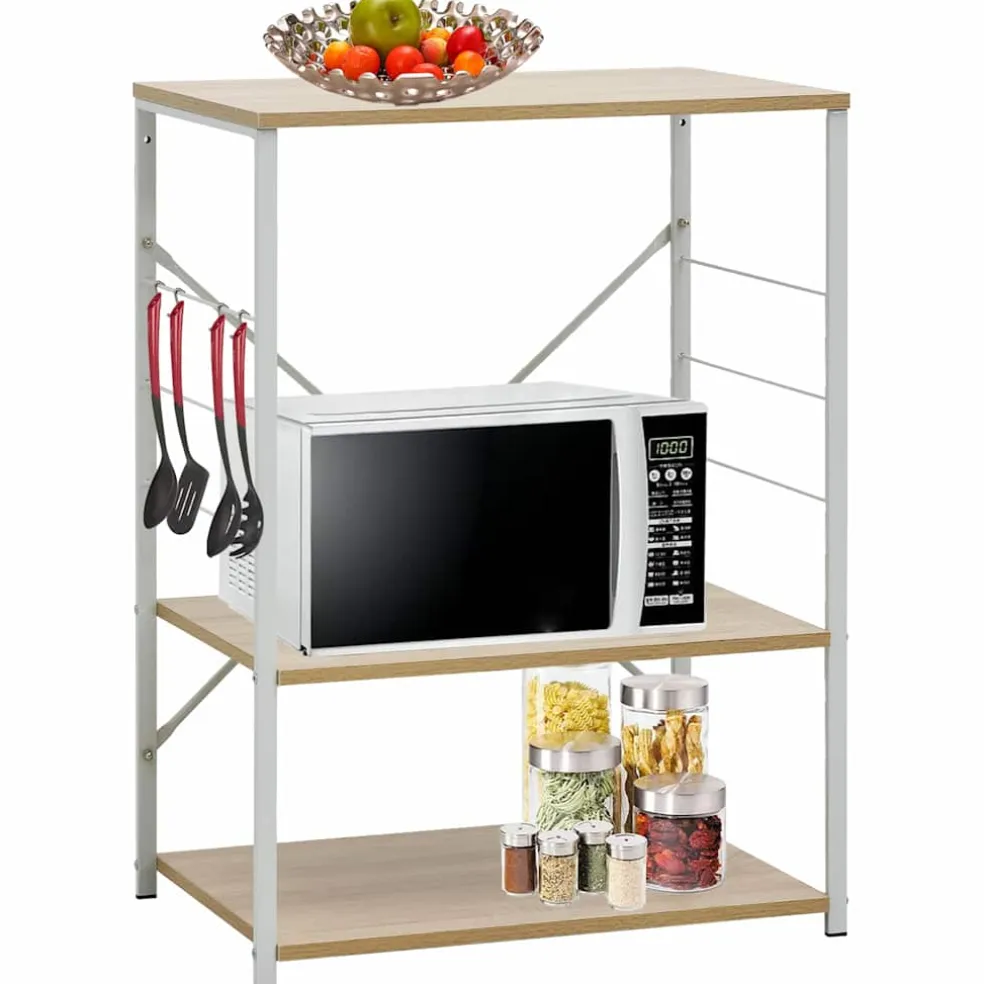 vidaXL Magnetronkast 60x39,6x79,5 cm bewerkt hout wit en eikenkleurig