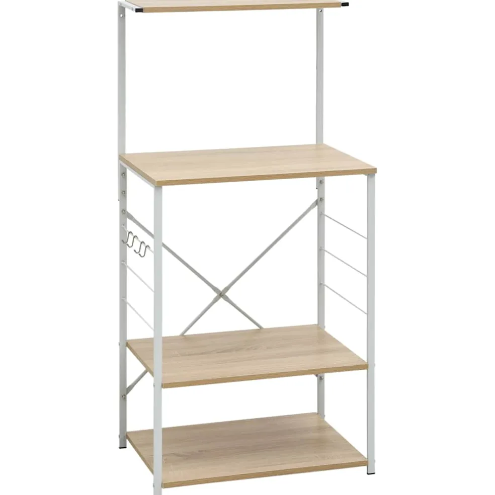 vidaXL Magnetronkast 60x39,6x123 cm bewerkt hout wit en eikenkleurig