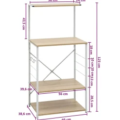 vidaXL Magnetronkast 60x39,6x123 cm bewerkt hout wit en eikenkleurig