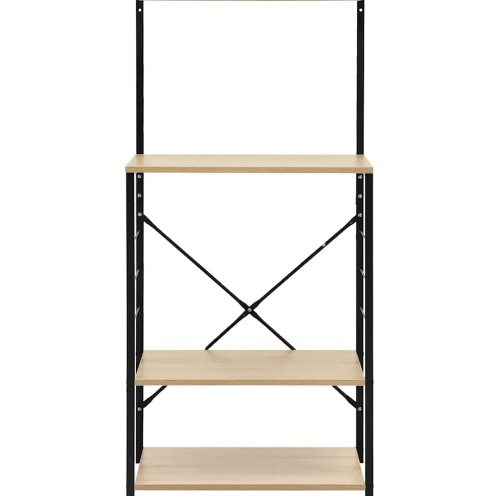 vidaXL Magnetronkast 60x39,6x123 cm bewerkt hout zwart en eikenkleurig