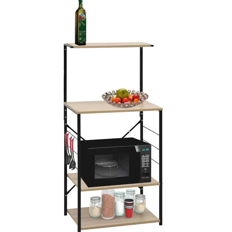 vidaXL Magnetronkast 60x39,6x123 cm bewerkt hout zwart en eikenkleurig