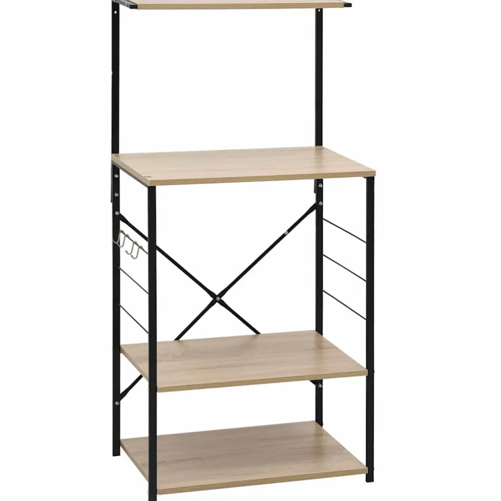vidaXL Magnetronkast 60x39,6x123 cm bewerkt hout zwart en eikenkleurig