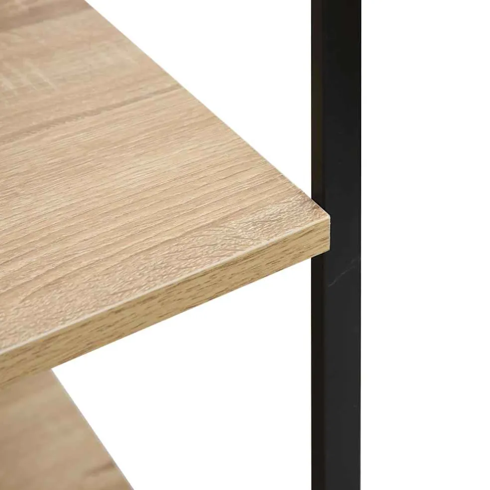 vidaXL Magnetronkast 60x39,6x123 cm bewerkt hout zwart en eikenkleurig