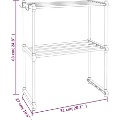 vidaXL Magnetronrek 51x27x63 cm aluminium wit