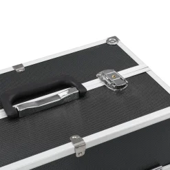 vidaXL Make-up koffer 38x23x34 cm aluminium zwart