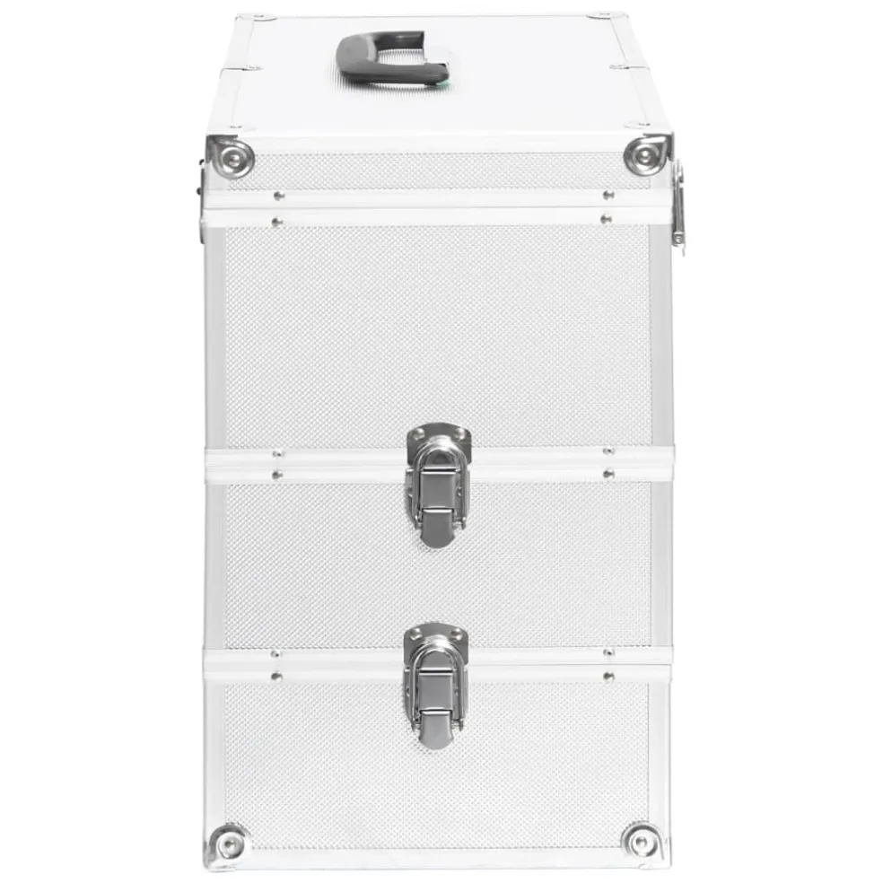 vidaXL Make-up koffer 22x30x21 cm aluminium roze