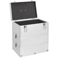 vidaXL Make-up koffer 37x24x40 cm aluminium zilverkleurig