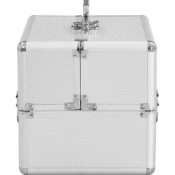 vidaXL Make-up koffer 22x30x21 cm aluminium zilverkleurig