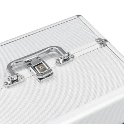 vidaXL Make-up koffer 22x30x21 cm aluminium zilverkleurig