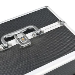 vidaXL Make-up koffer 22x30x21 cm aluminium zwart