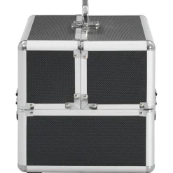 vidaXL Make-up koffer 22x30x21 cm aluminium zwart