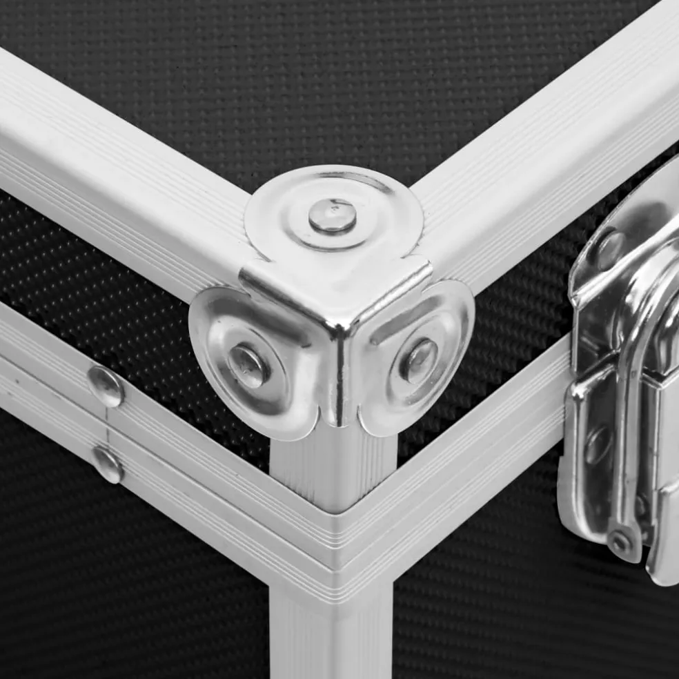 vidaXL Make-up koffer 37x24x40 cm aluminium zwart