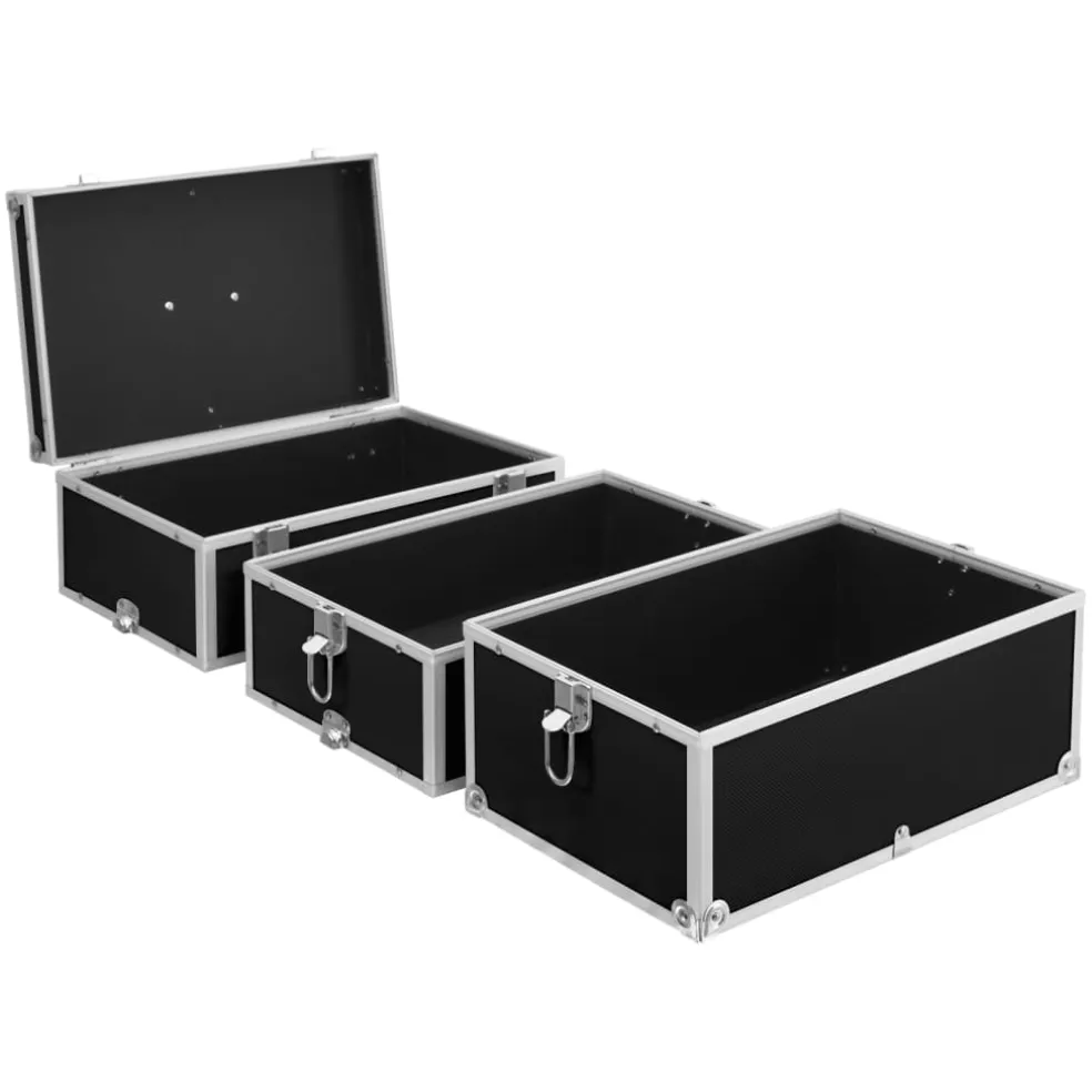 vidaXL Make-up koffer 37x24x40 cm aluminium zwart