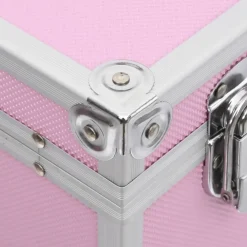 vidaXL Make-up koffer 37x24x40 cm aluminium roze