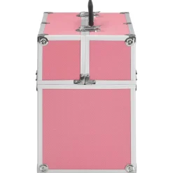 vidaXL Make-up koffer 38x23x34 cm aluminium roze