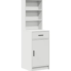 vidaXL Make-up tafel set met LED 2 st Wit Bewerkt hout