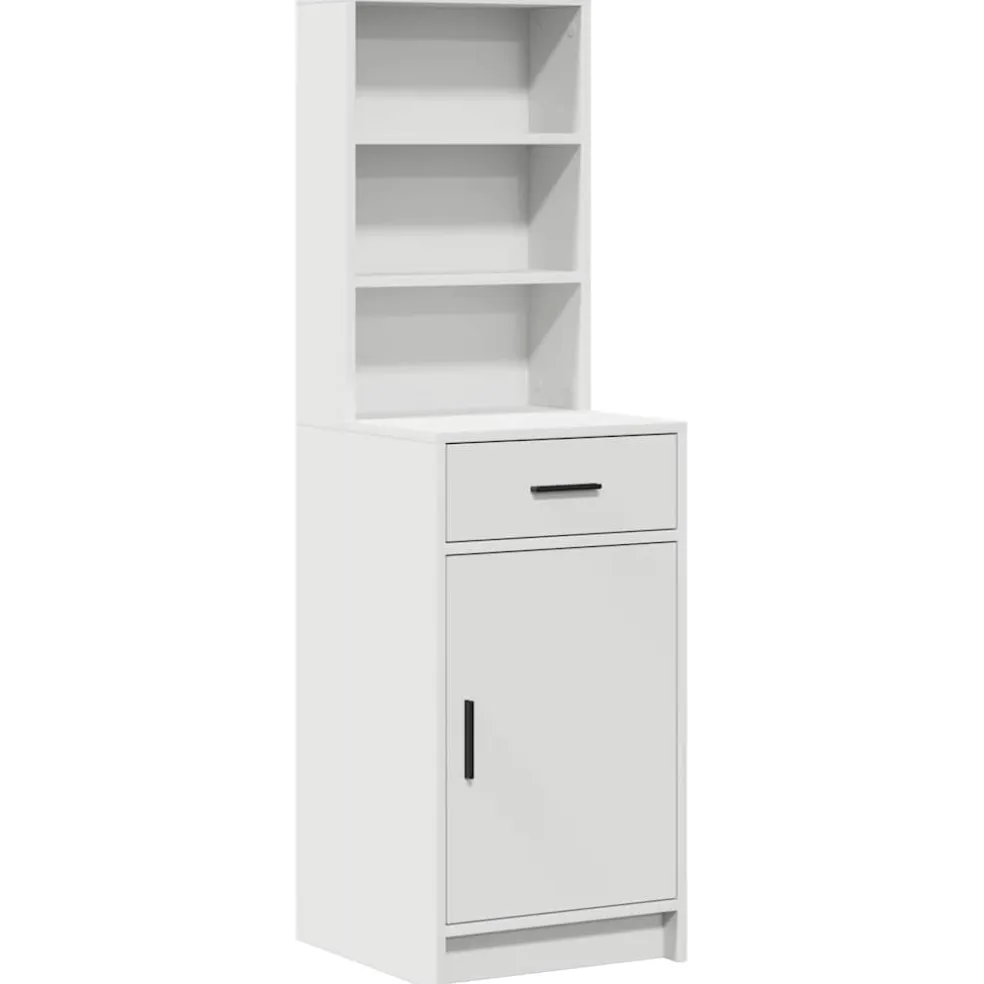 vidaXL Make-up tafel set met LED 2 st Wit Bewerkt hout