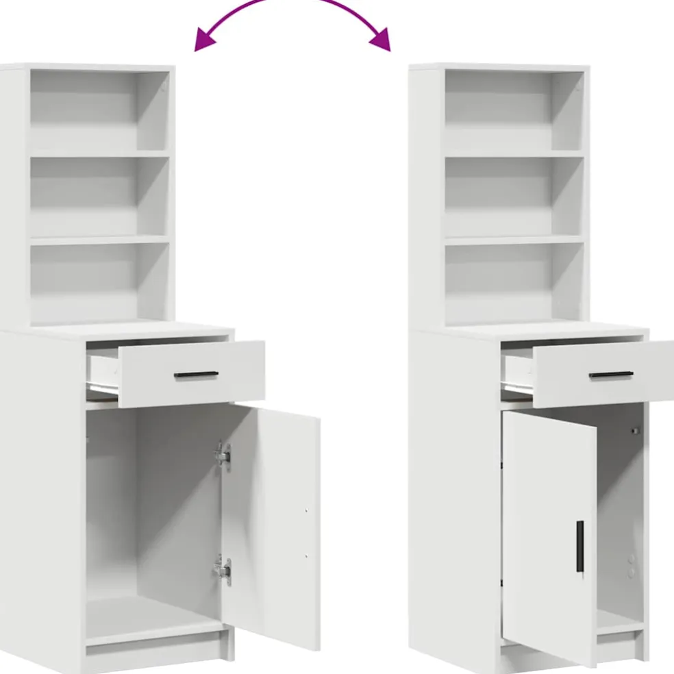 vidaXL Make-up tafel set met LED 2 st Wit Bewerkt hout