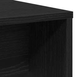 vidaXL Make-up tafel set met LED 4 st Zwart Eiken Bewerkt hout