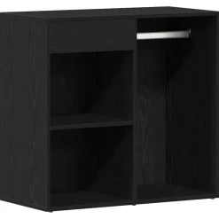 vidaXL Make-up tafel set met LED 4 st Zwart Eiken Bewerkt hout