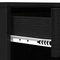 vidaXL Make-up tafel set met LED 4 st Zwart Eiken Bewerkt hout