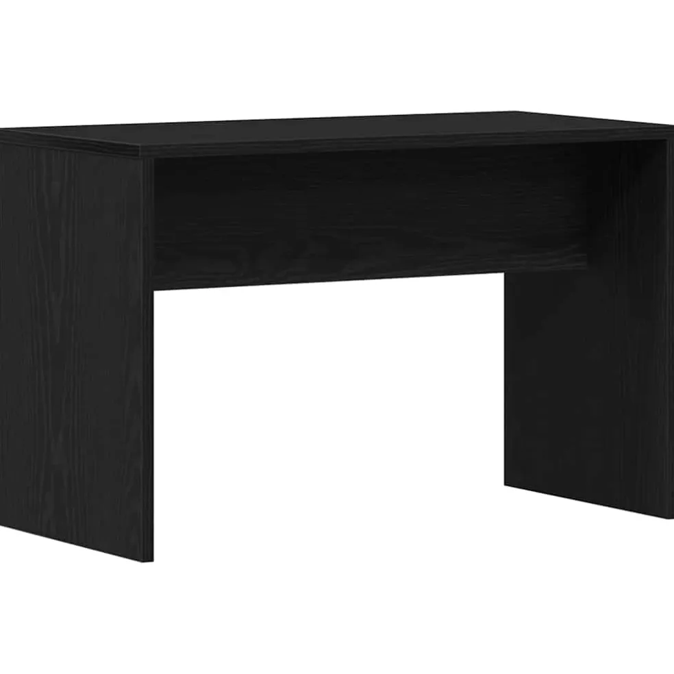 vidaXL Make-up tafel set met LED 4 st Zwart Eiken Bewerkt hout