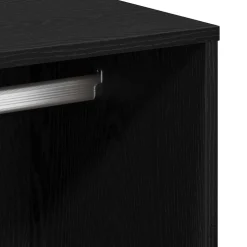 vidaXL Make-up tafel set met LED 4 st Zwart Eiken Bewerkt hout