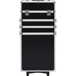 vidaXL Make-up trolley aluminium zwart met krokodillenpatroon