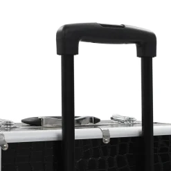 vidaXL Make-up trolley aluminium zwart met krokodillenpatroon