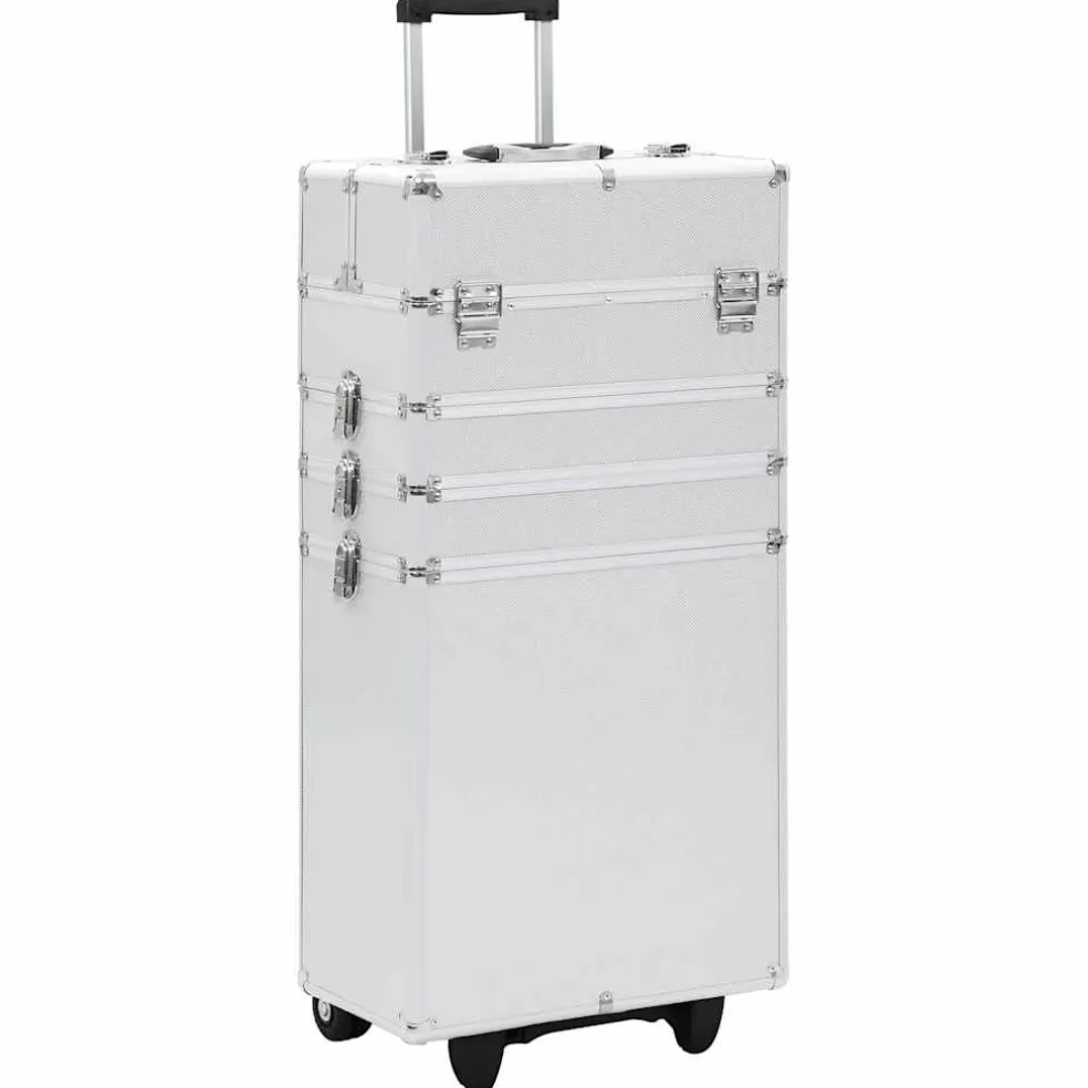 vidaXL Make-up trolley aluminium zilverkleurig