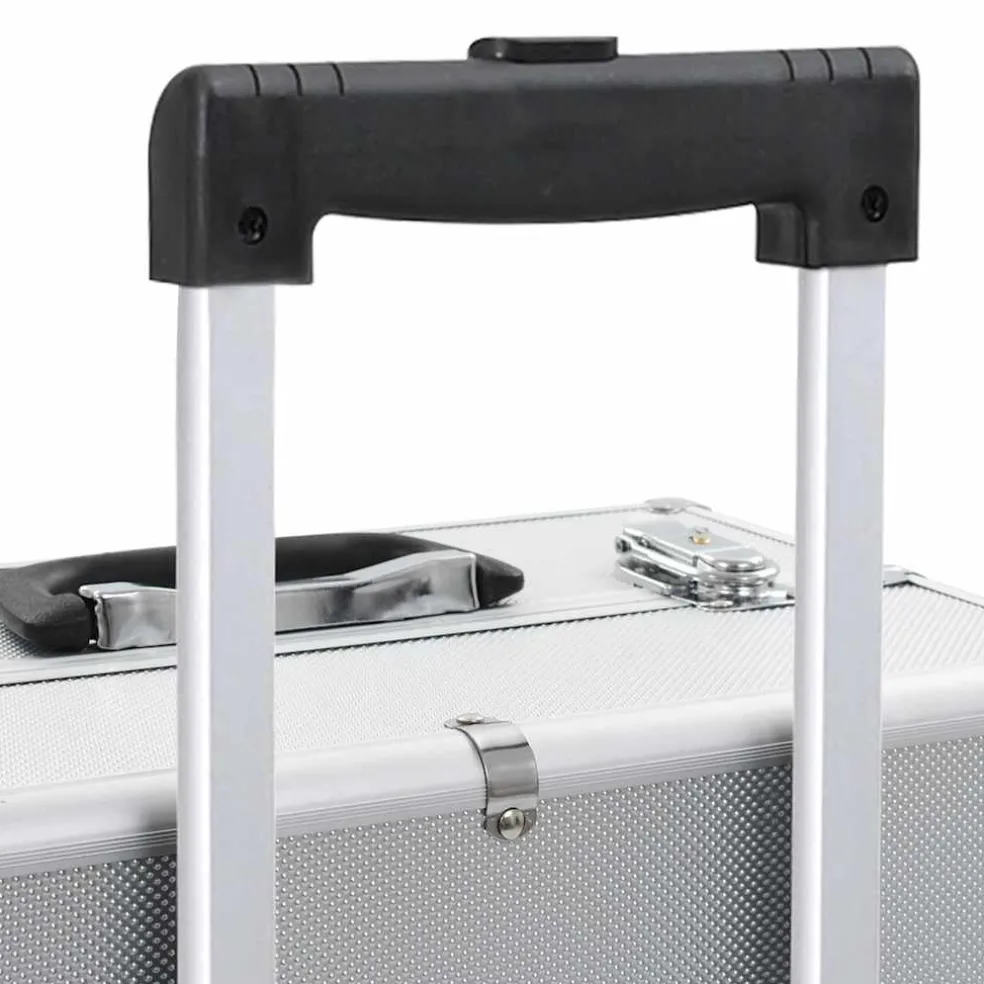 vidaXL Make-up trolley aluminium zilverkleurig