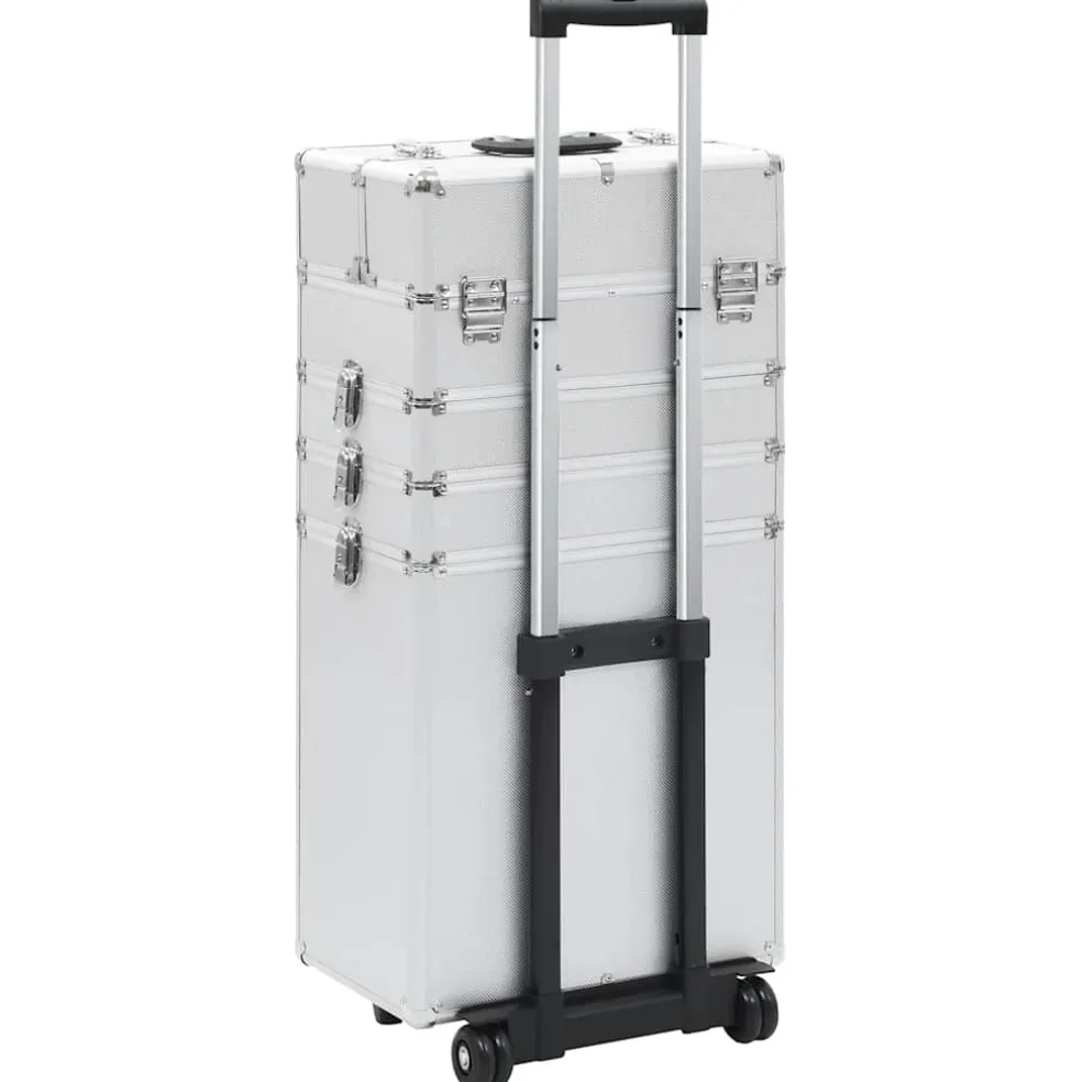 vidaXL Make-up trolley aluminium zilverkleurig