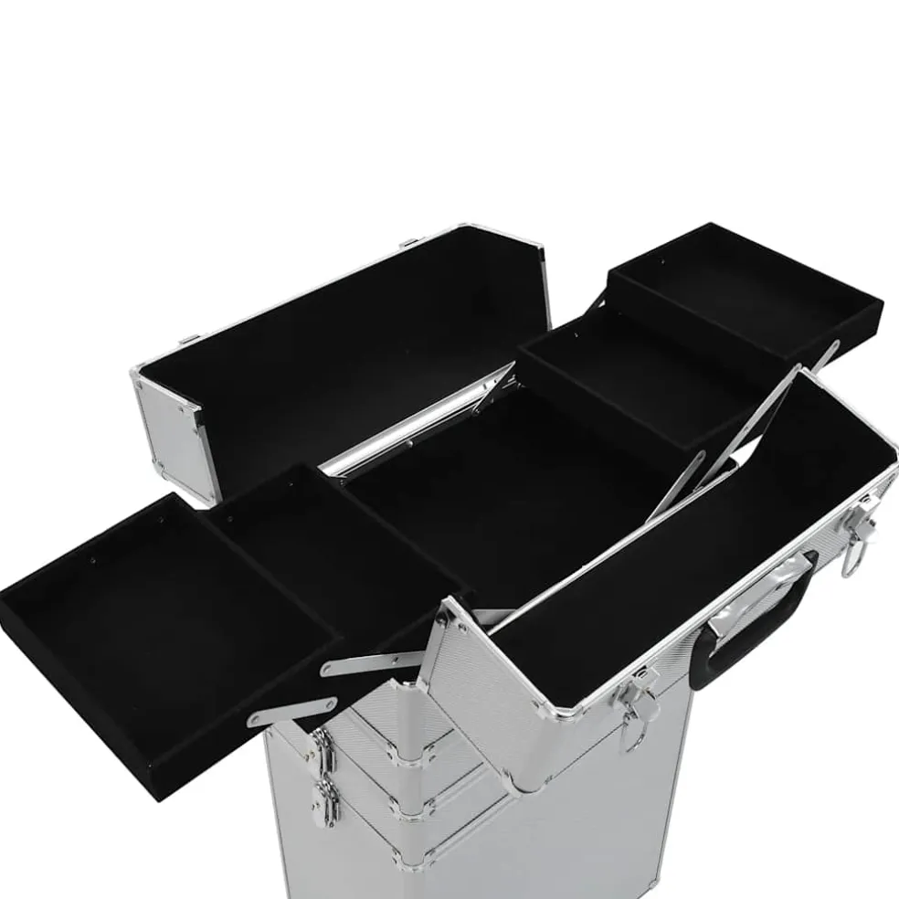 vidaXL Make-up trolley aluminium zilverkleurig